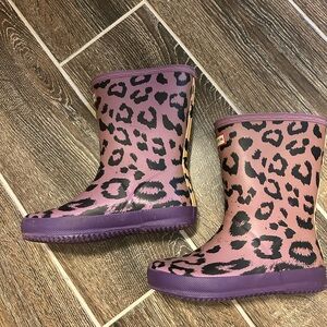 Hunter Kids Purple Leopard Rain Boots